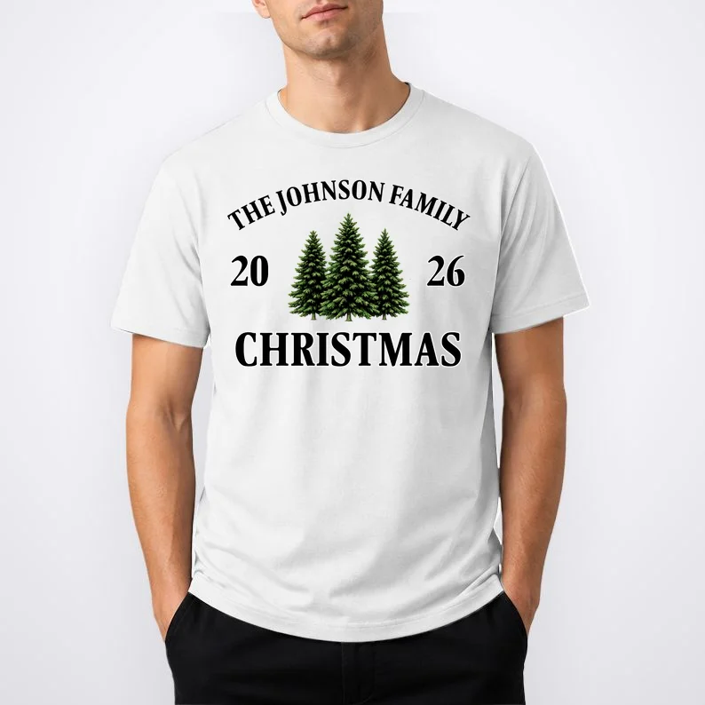 Custom Personalized Family Christmas Shirt Men's T-Shirt - Front 1
