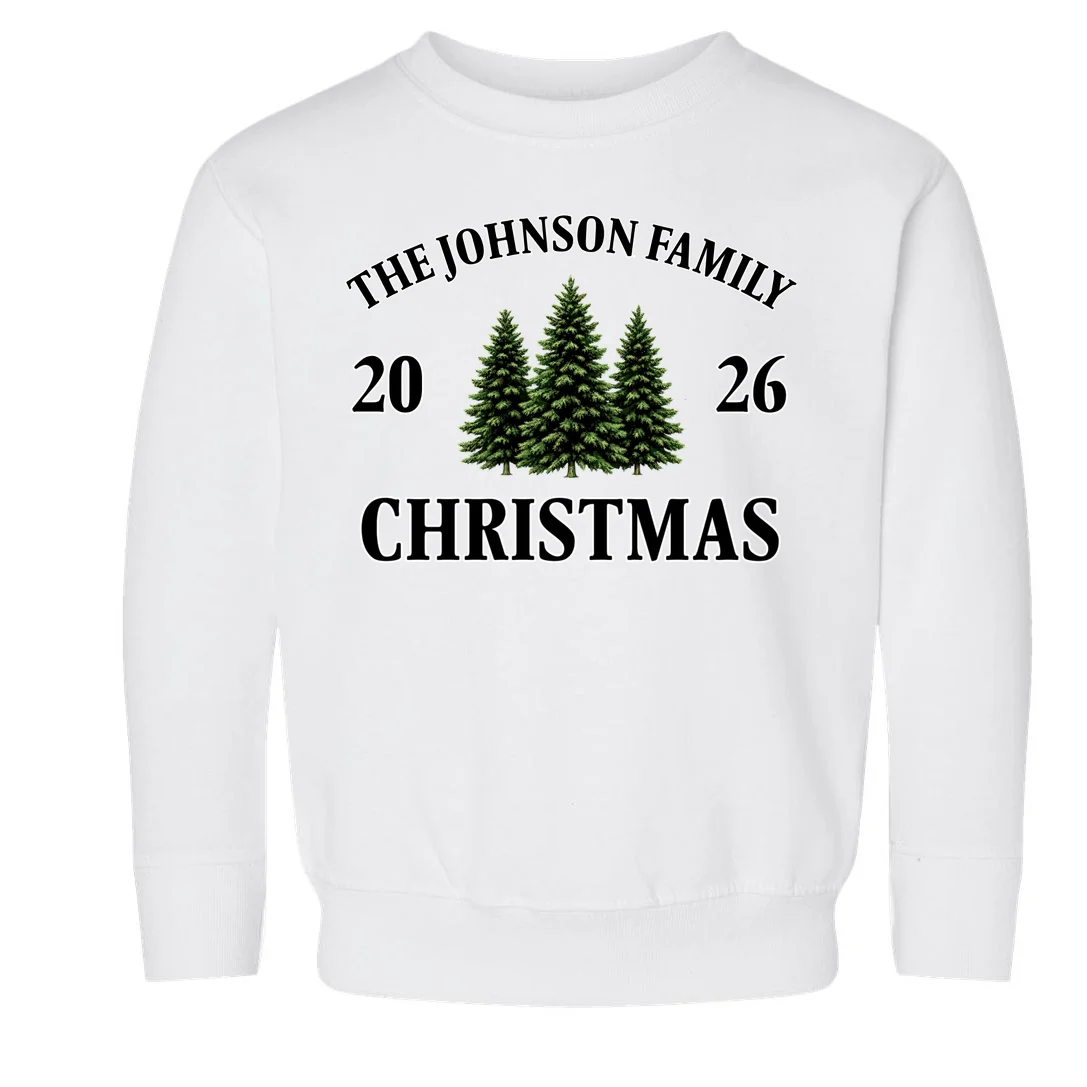 Custom Personalized Family Christmas Shirt Toddler Sweatshirt Front