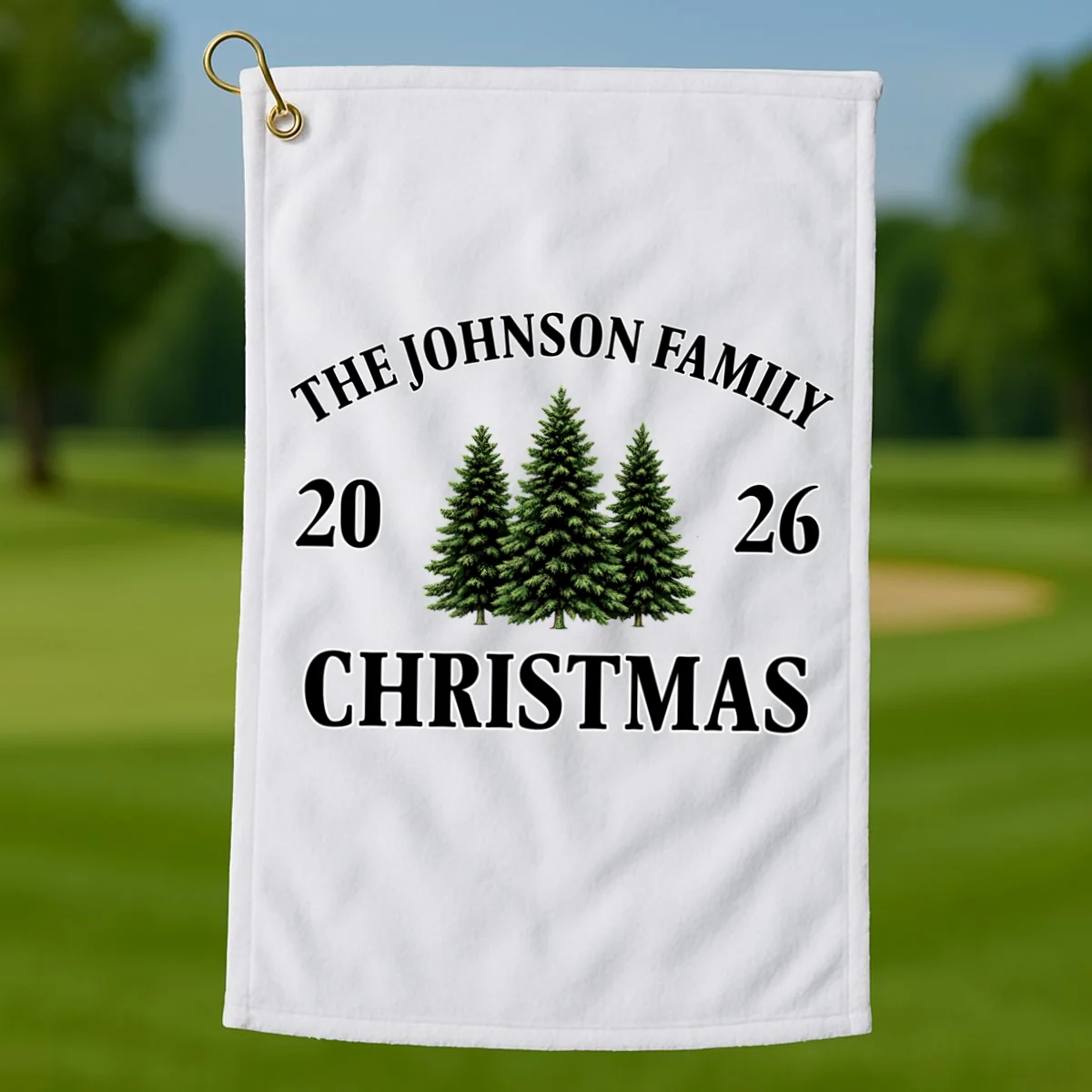 Custom Personalized Family Christmas Shirt Golf Towel - Front 1