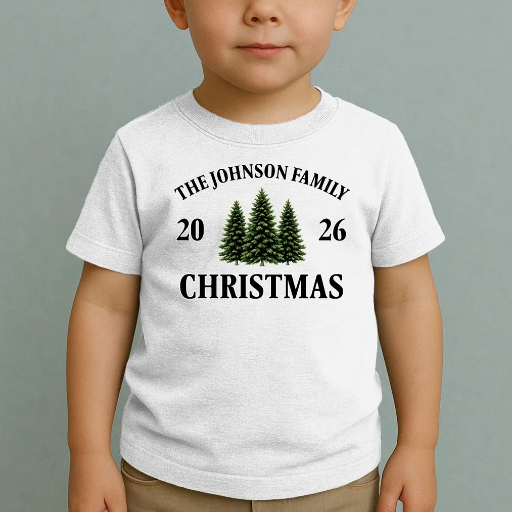 Custom Personalized Family Christmas Shirt Toddler T-Shirt - Front 1