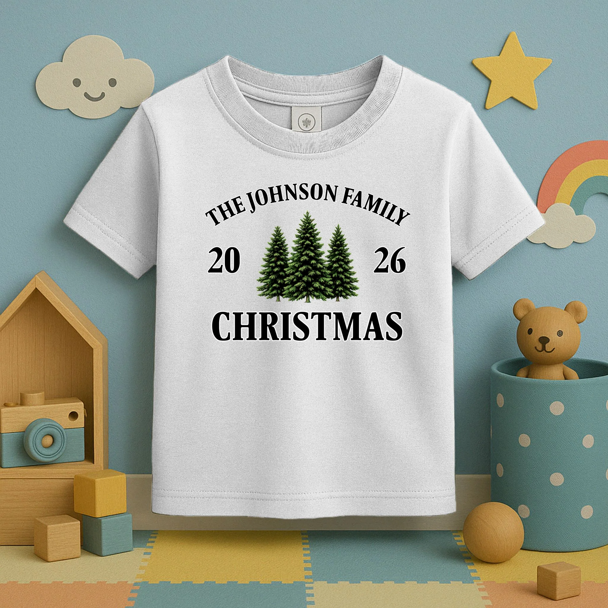 Custom Personalized Family Christmas Shirt Toddler T-Shirt - Front 2