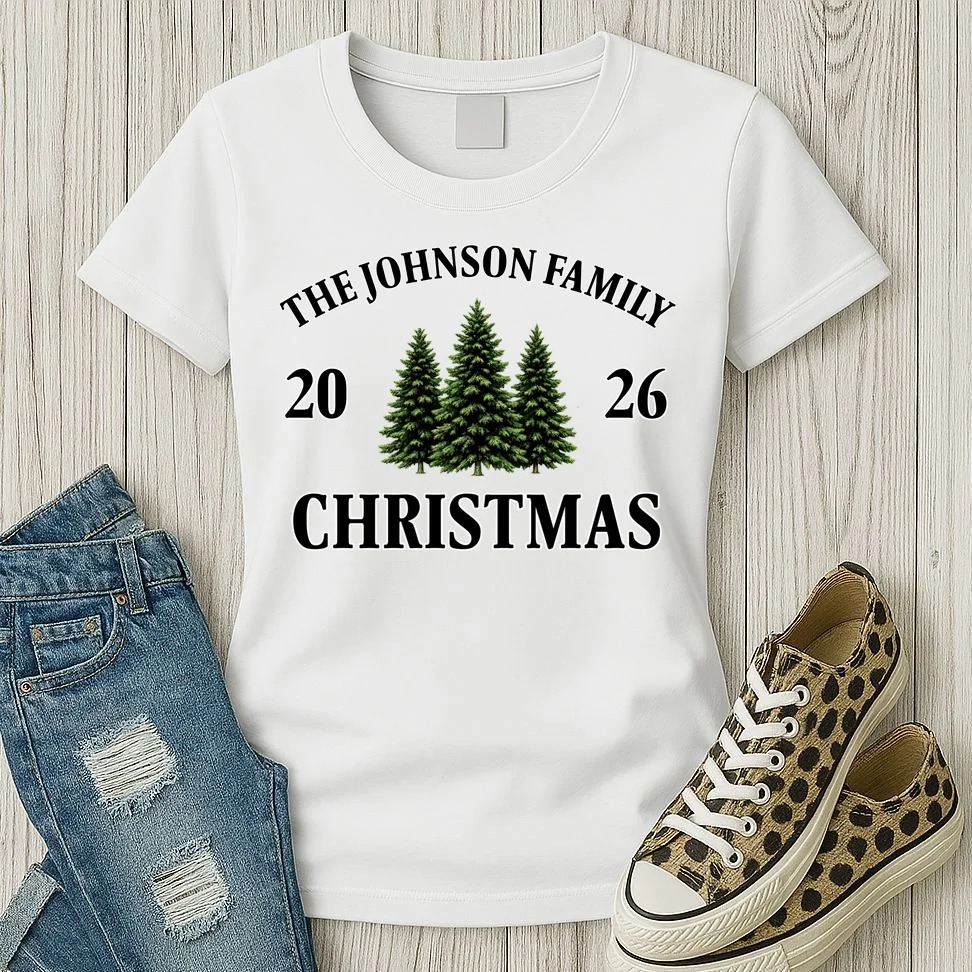 Custom Personalized Family Christmas Shirt Women's T-Shirt - Front 2