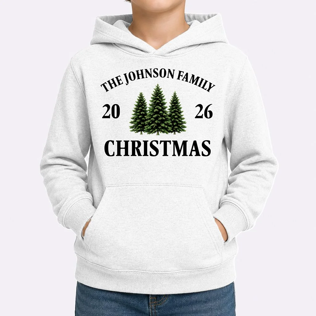 Custom Personalized Family Christmas Shirt Kids Hoodie - Front 1