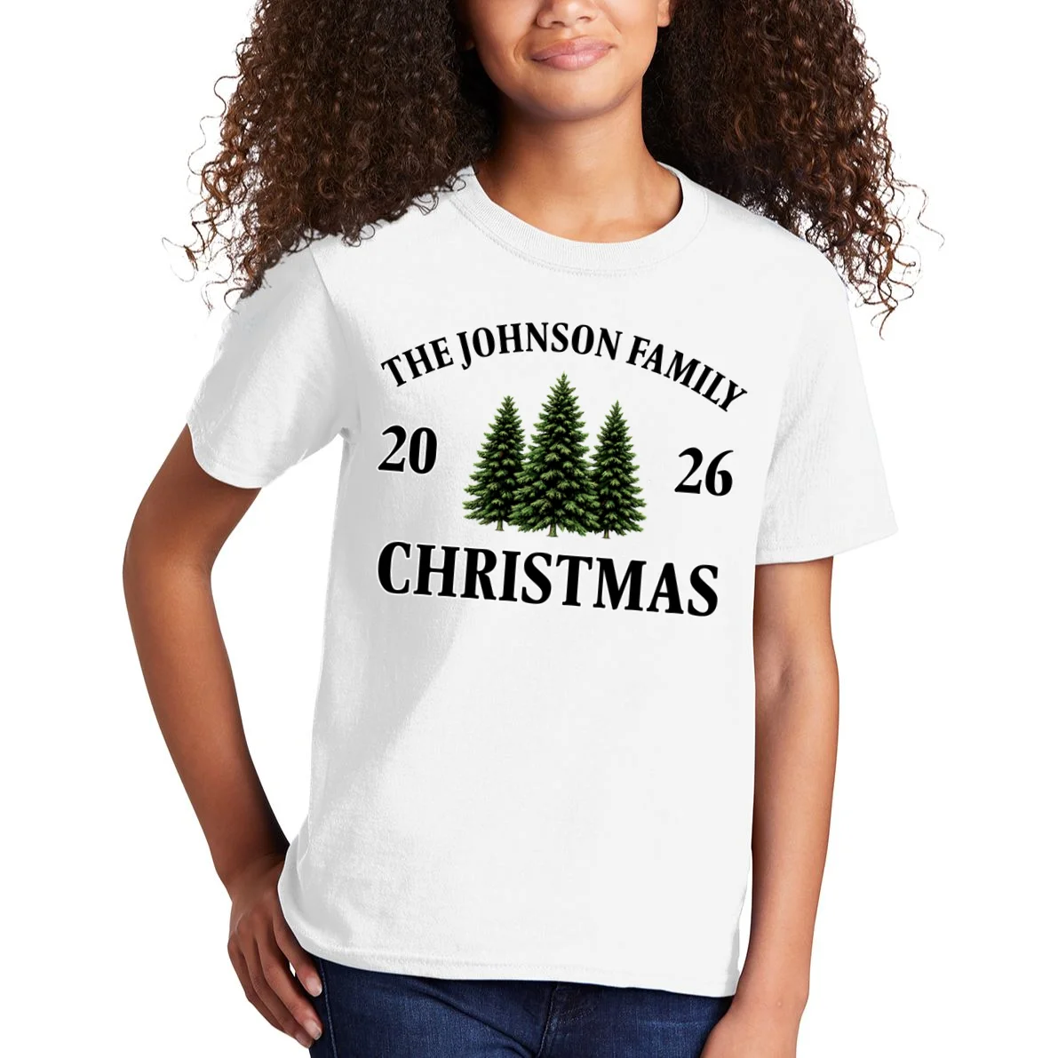 Custom Personalized Family Christmas Shirt Kids T-Shirt - Front 1