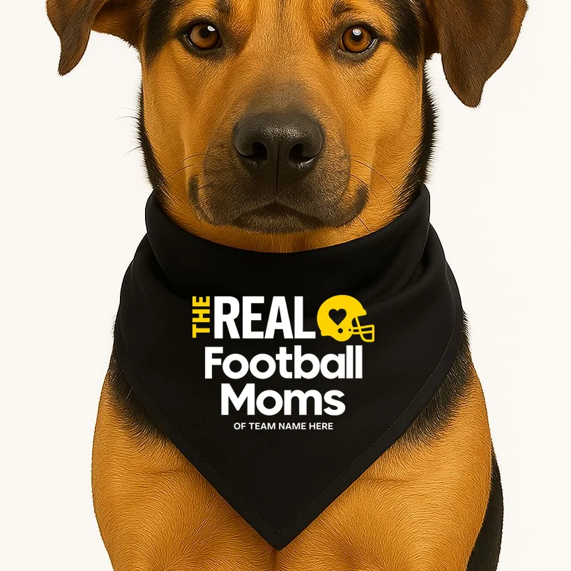 Football Mom - Custom Team Name - Personalized Football Gift Dog Bandana - Front 1