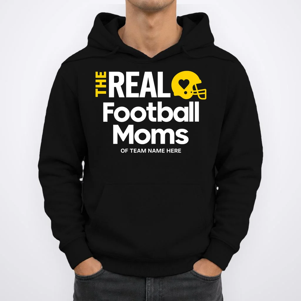 Football Mom - Custom Team Name - Personalized Football Gift Men's Hoodie - Front 1