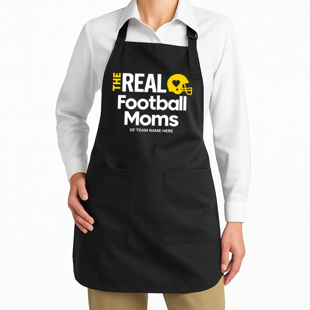 Football Mom - Custom Team Name - Personalized Football Gift Apron - Front 1
