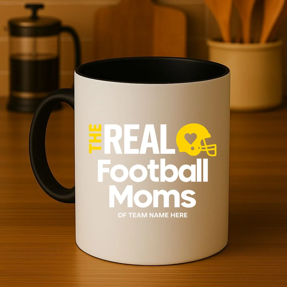 Football Mom - Custom Team Name - Personalized Football Gift Mug - Front 3
