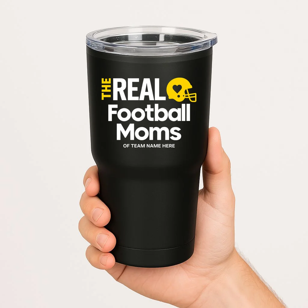 Football Mom - Custom Team Name - Personalized Football Gift 20oz Tumbler - Front 1