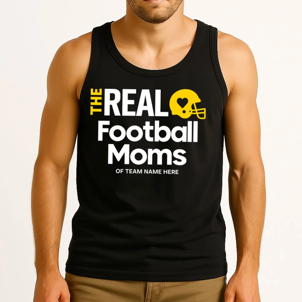 Football Mom - Custom Team Name - Personalized Football Gift Men's Tank Top - Front 2