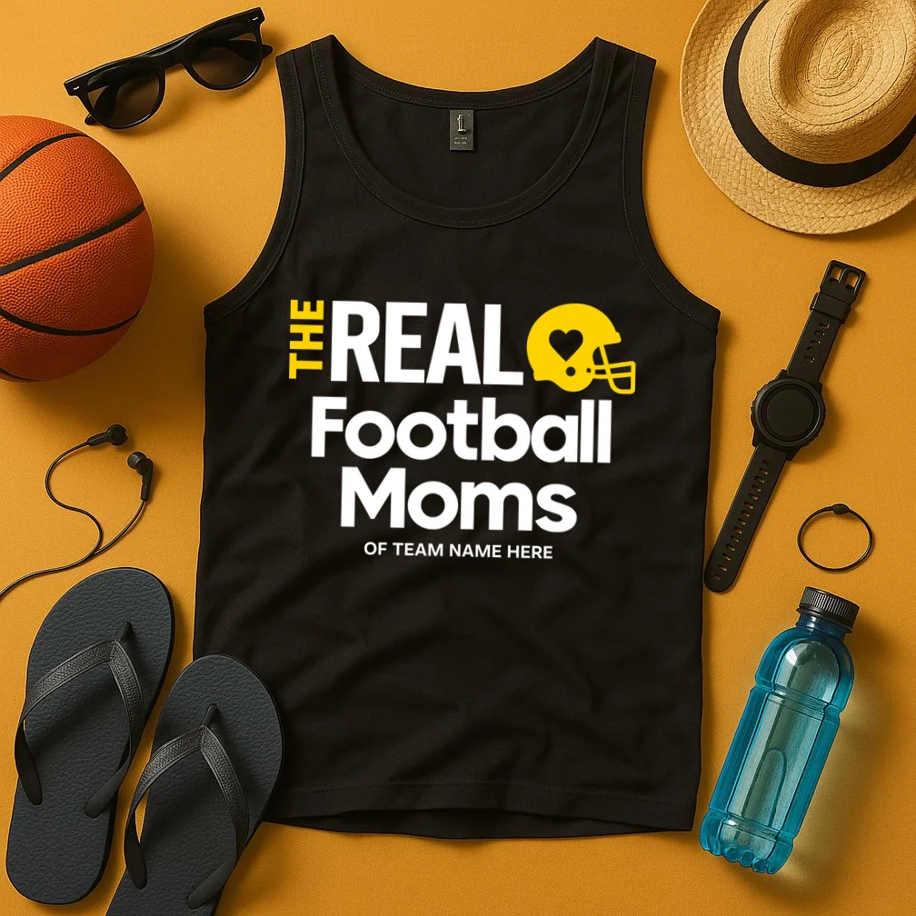 Football Mom - Custom Team Name - Personalized Football Gift Men's Tank Top - Front 3