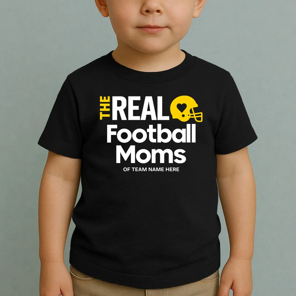 Football Mom - Custom Team Name - Personalized Football Gift Toddler T-Shirt - Front 1