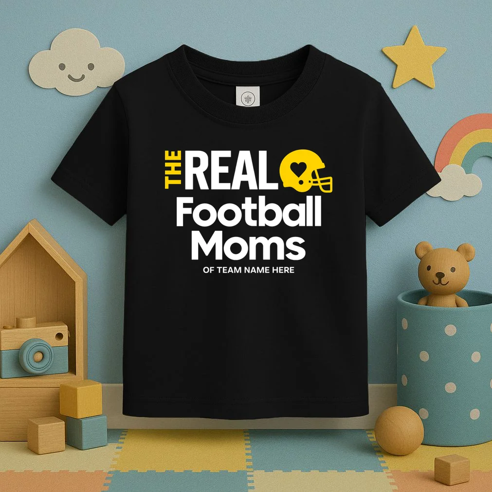 Football Mom - Custom Team Name - Personalized Football Gift Toddler T-Shirt - Front 2