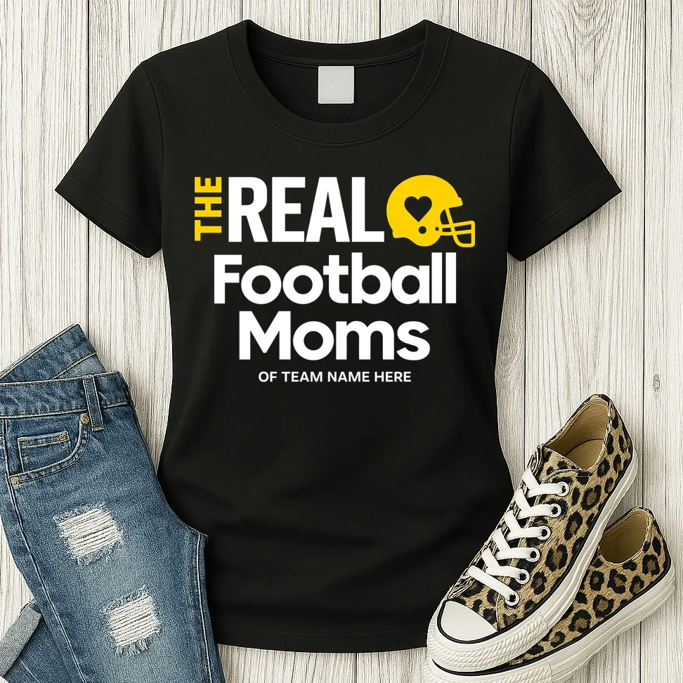 Football Mom - Custom Team Name - Personalized Football Gift Women's T-Shirt - Front 2