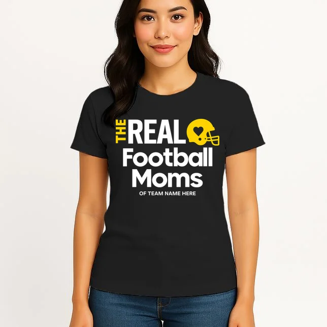 Football Mom - Custom Team Name - Personalized Football Gift Women's T-Shirt - Front 3