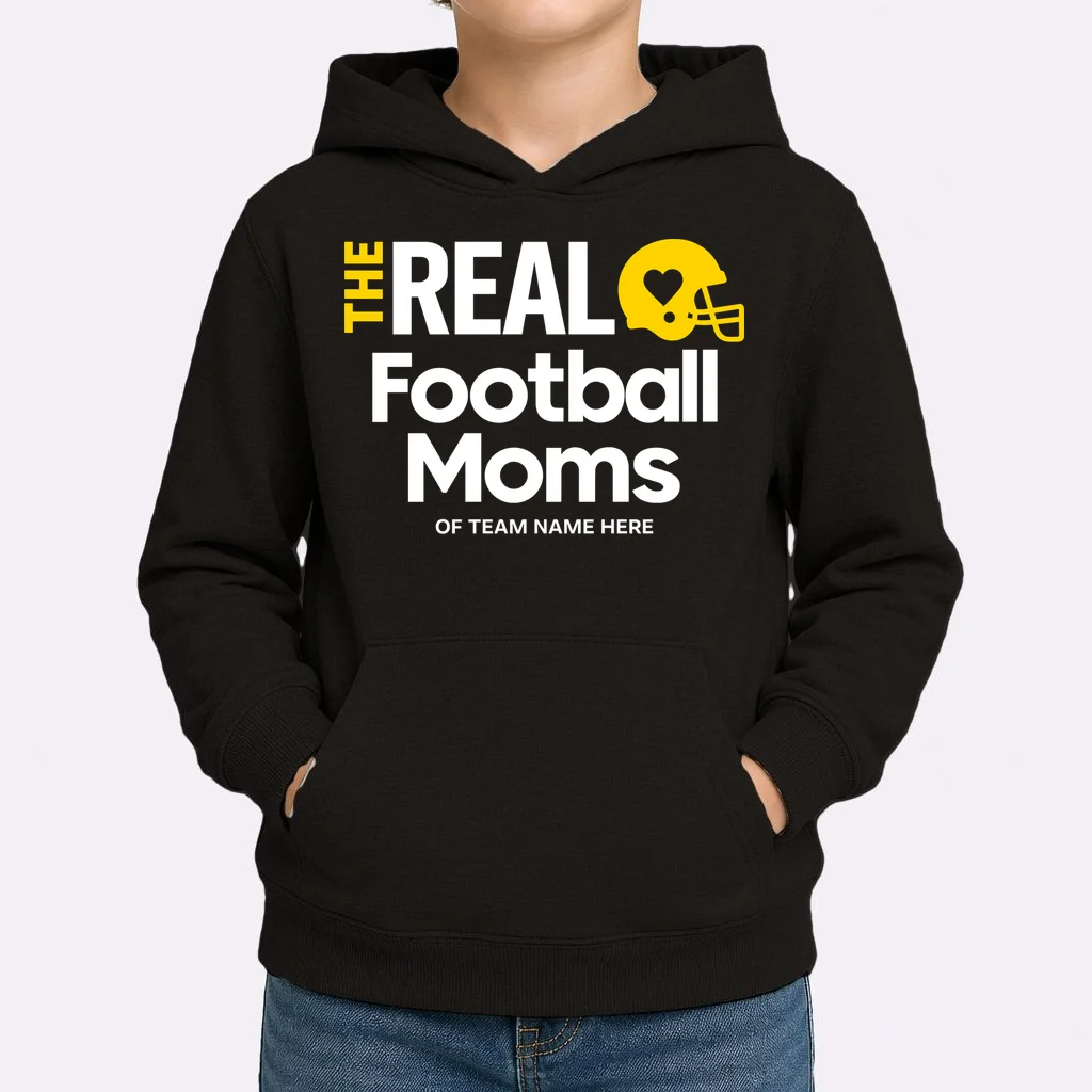 Football Mom - Custom Team Name - Personalized Football Gift Kids Hoodie - Front 1
