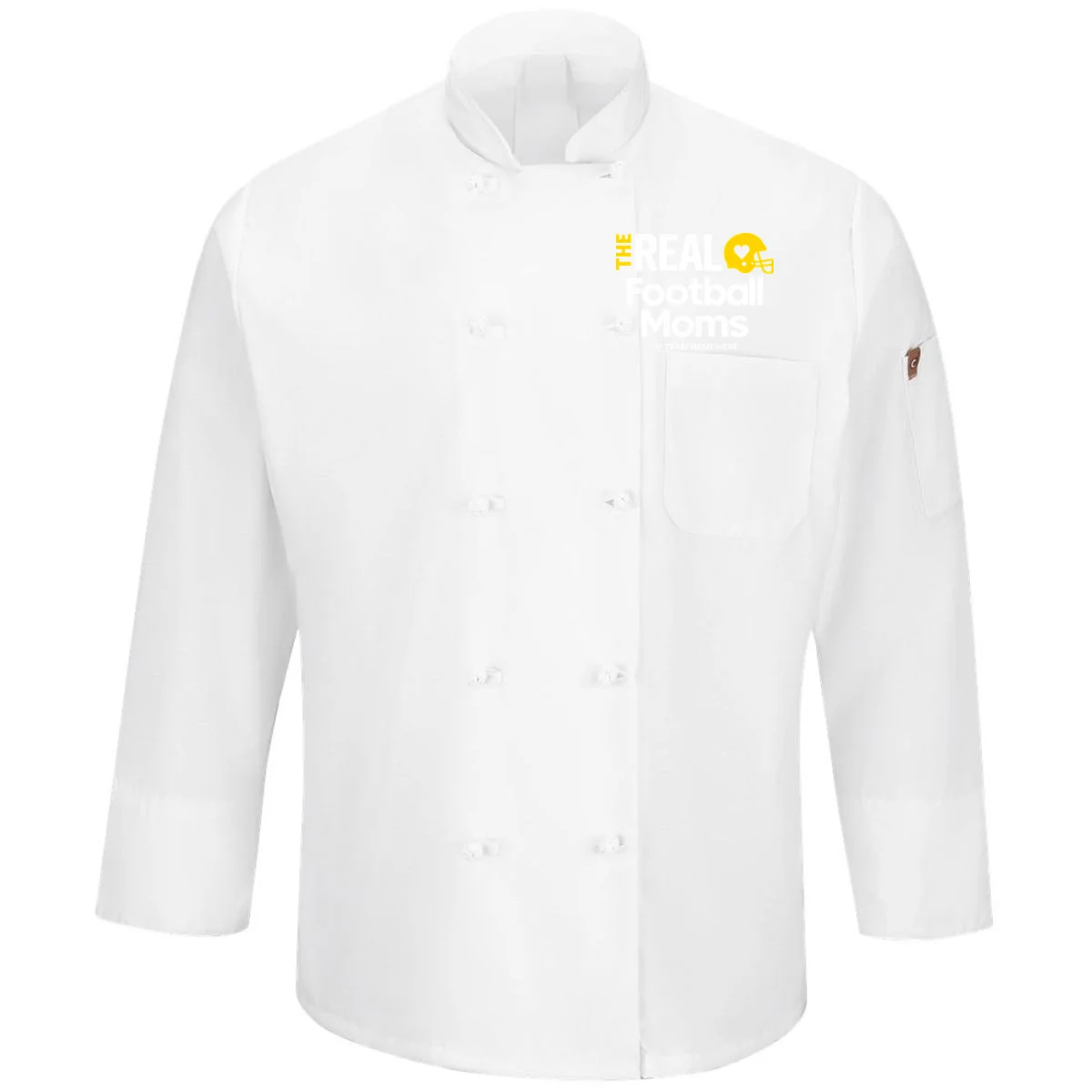 Football Mom - Custom Team Name - Personalized Football Gift Men's Chef Coat - Front