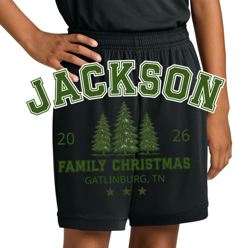 Custom Personalized Family Christmas Name Kids Shorts - Front 1