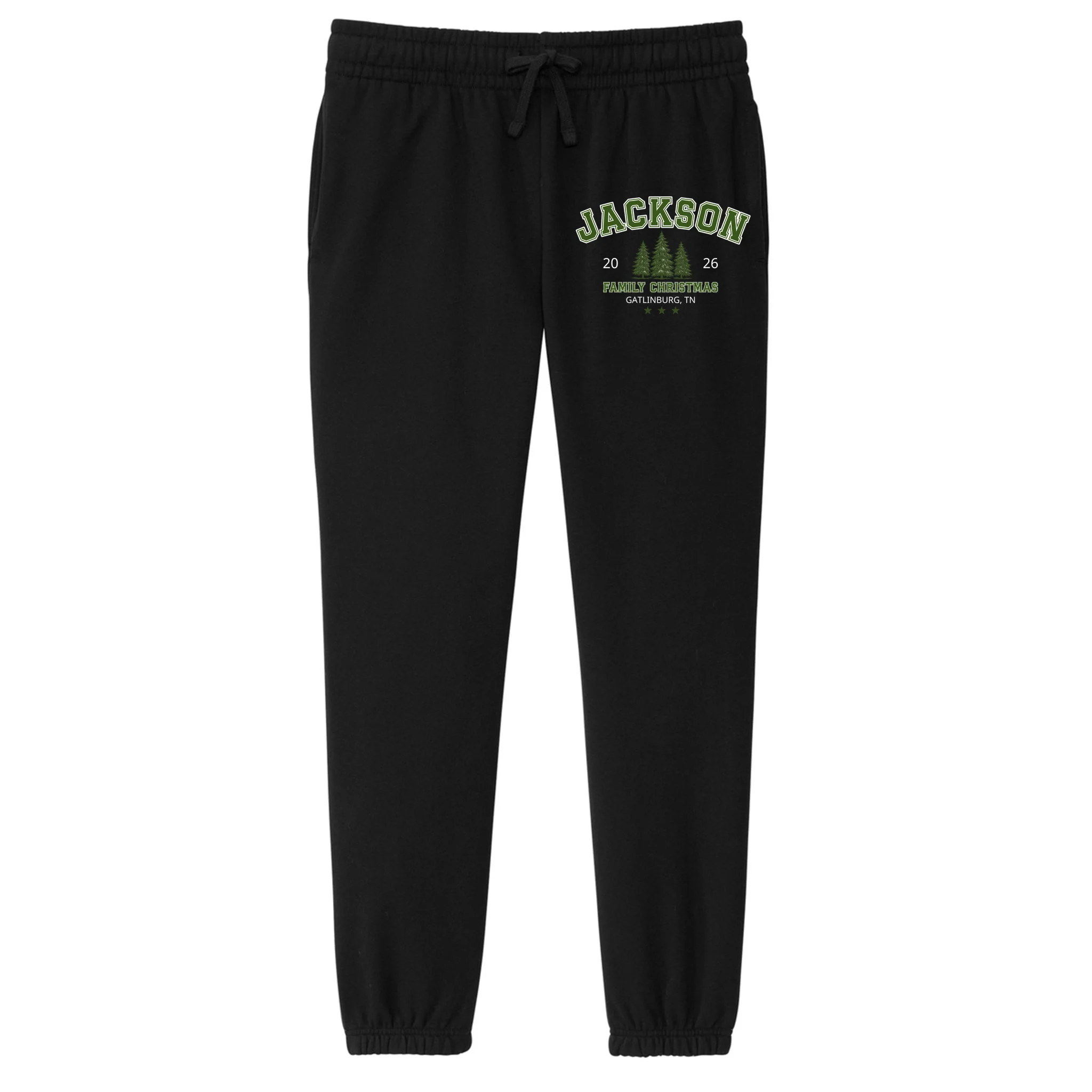 Custom Personalized Family Christmas Name Women's Fleece Sweatpants - Front