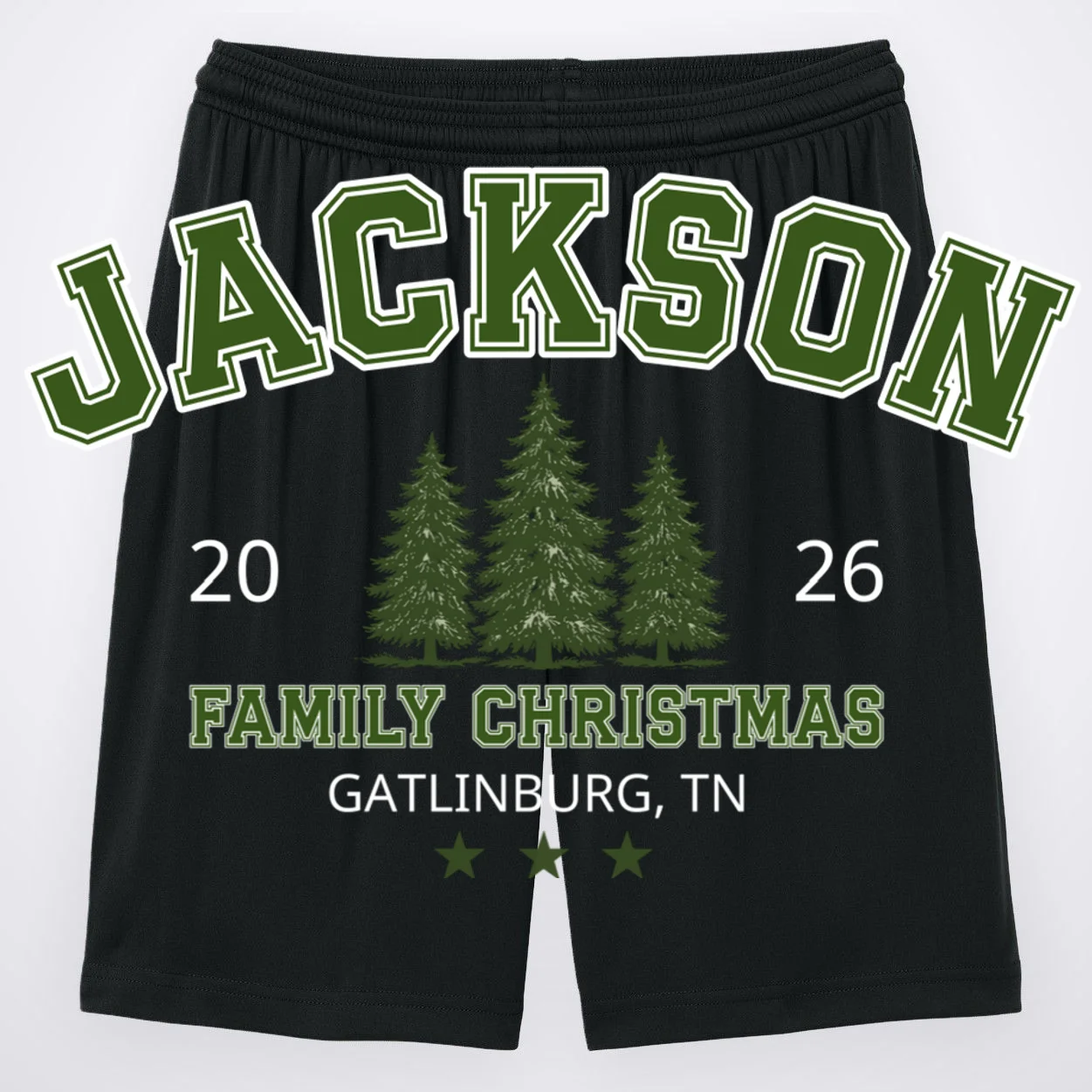 Custom Personalized Family Christmas Name Men's Shorts Front