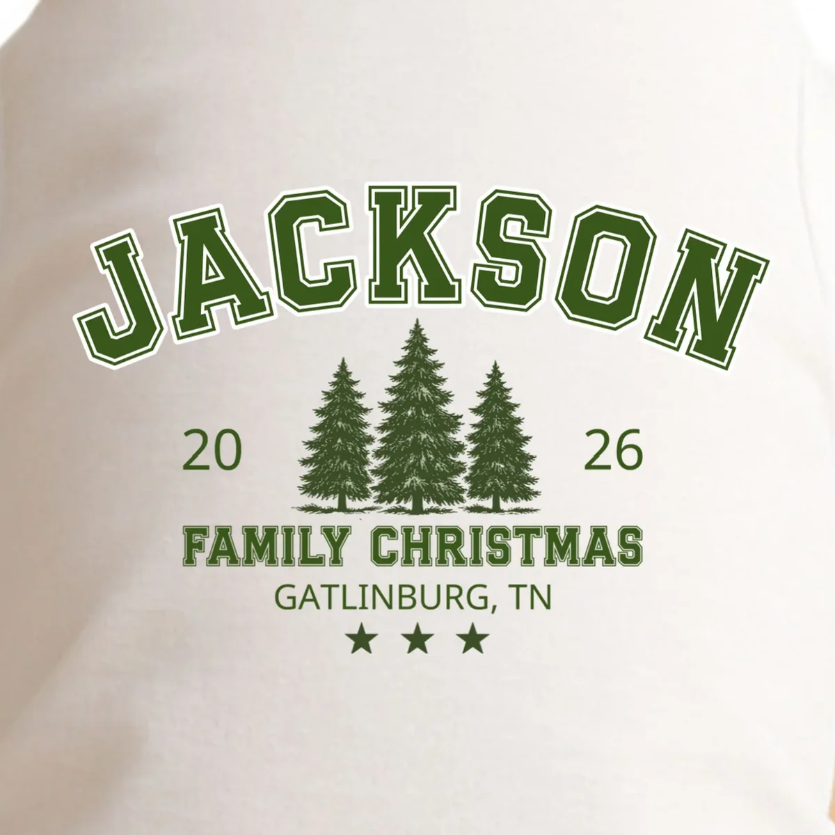 Custom Personalized Family Christmas Name Doggie Tank - Front - Close-up