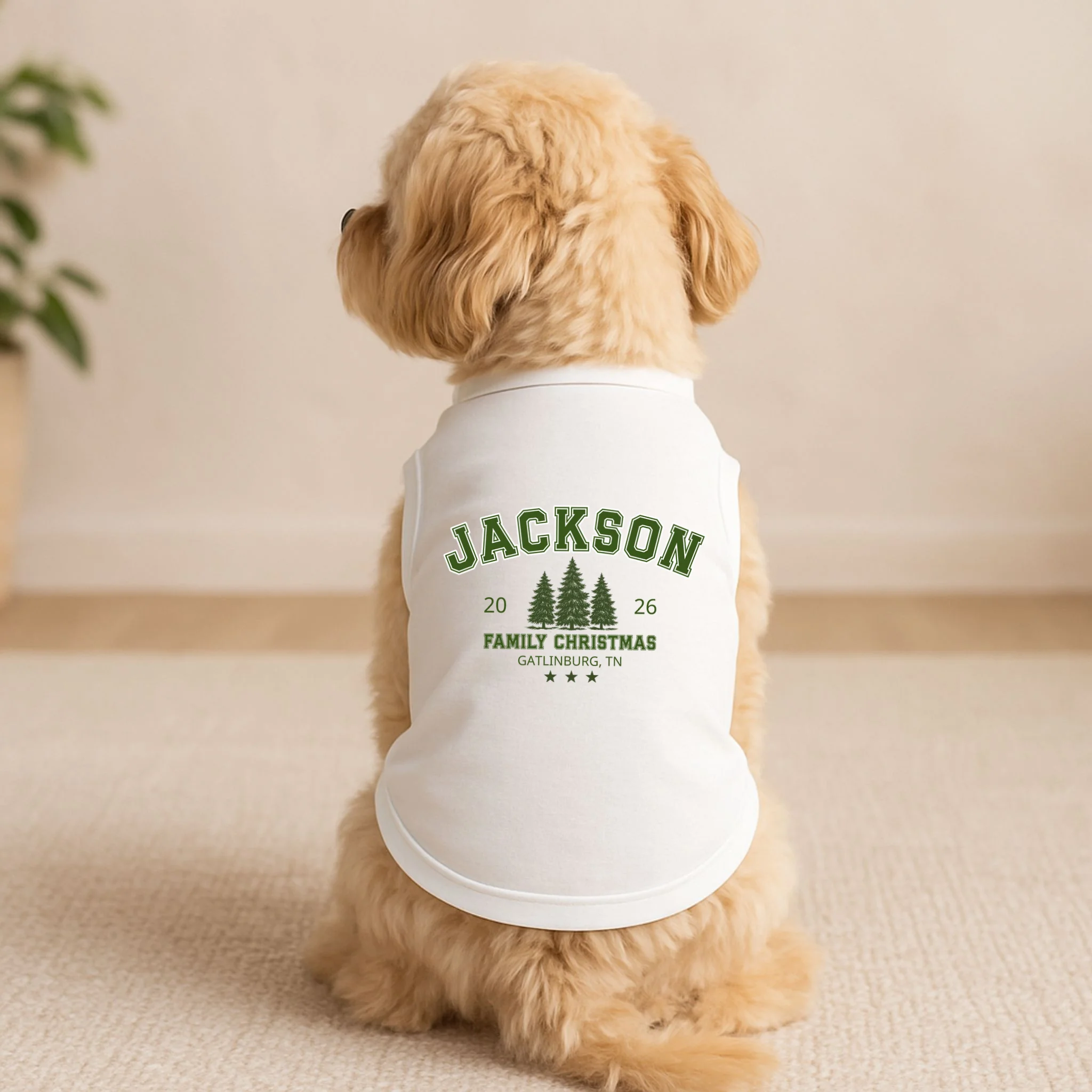Custom Personalized Family Christmas Name Doggie Tank - Front 1