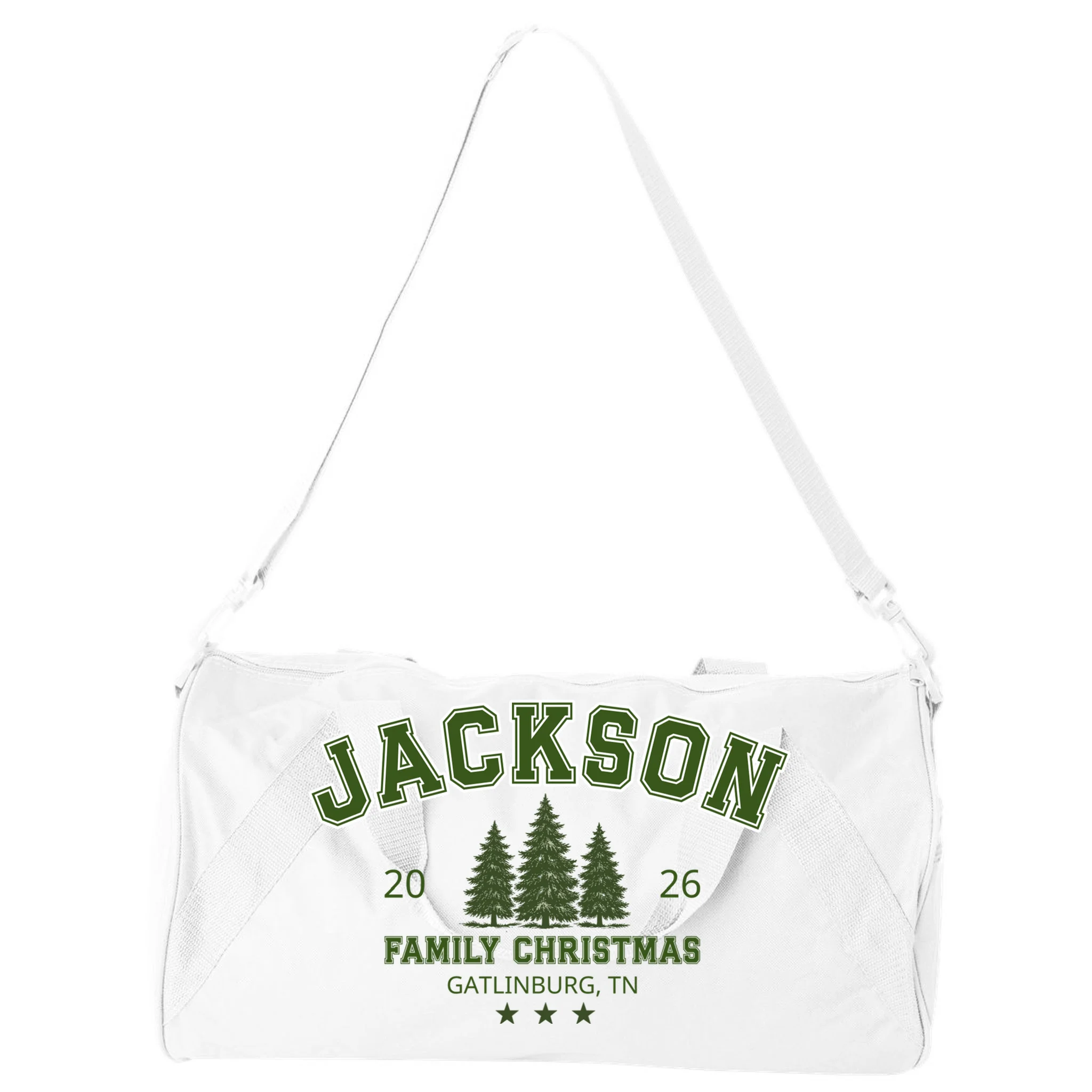 Custom Personalized Family Christmas Name Duffel Bag - Front