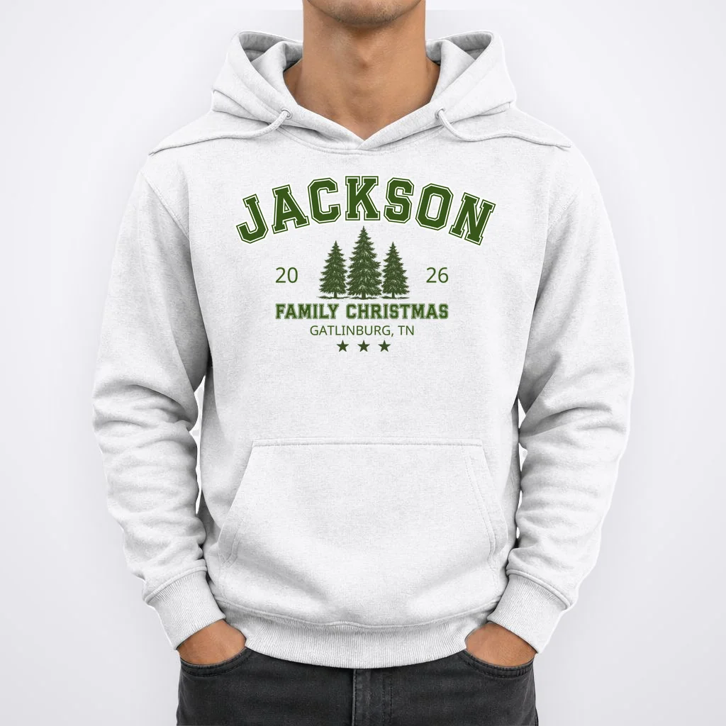 Custom Personalized Family Christmas Name Men's Hoodie - Front 1