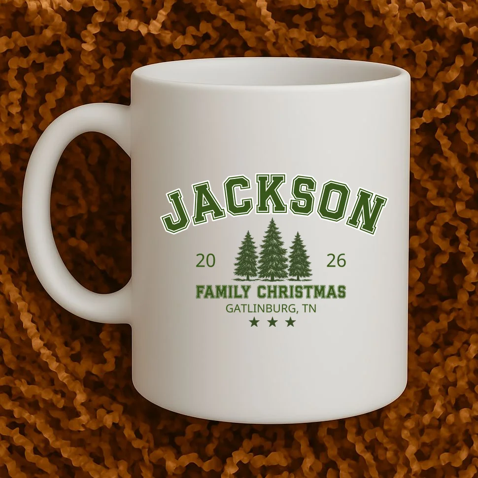 Custom Personalized Family Christmas Name Mug - Front 1