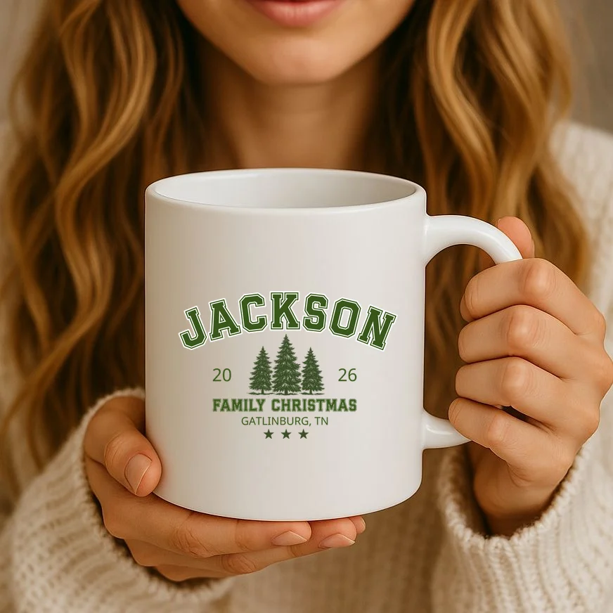 Custom Personalized Family Christmas Name Mug - Front 2