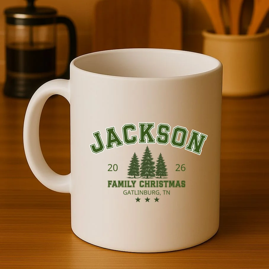Custom Personalized Family Christmas Name Mug - Front 3