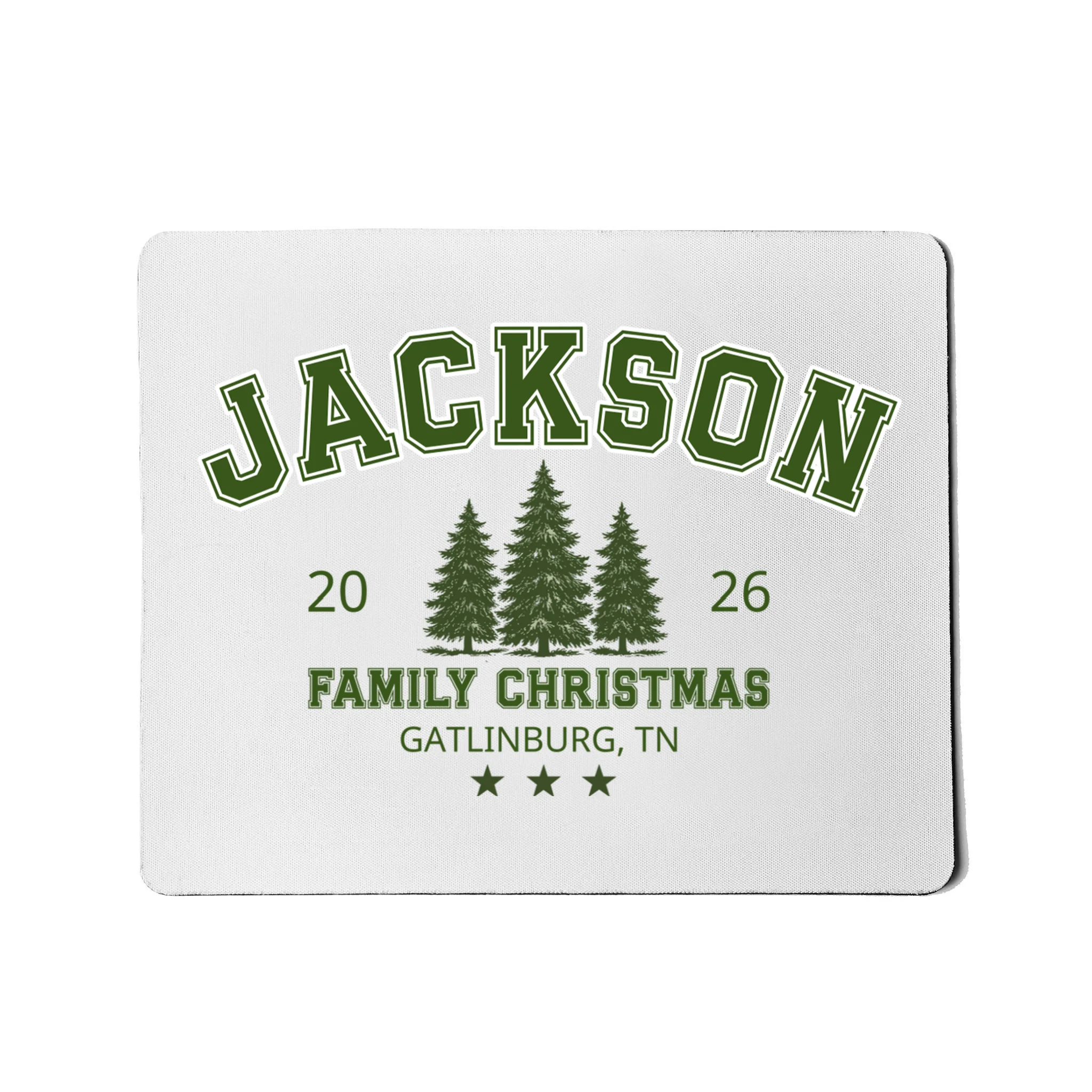 Custom Personalized Family Christmas Name Mouse Pad Front