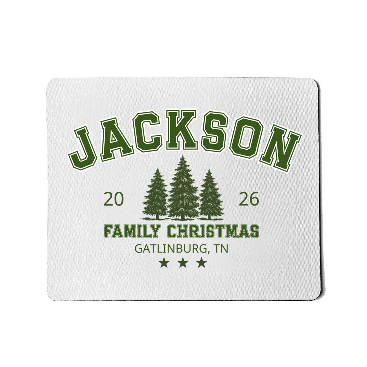 Custom Personalized Family Christmas Name Mouse Pad - Front