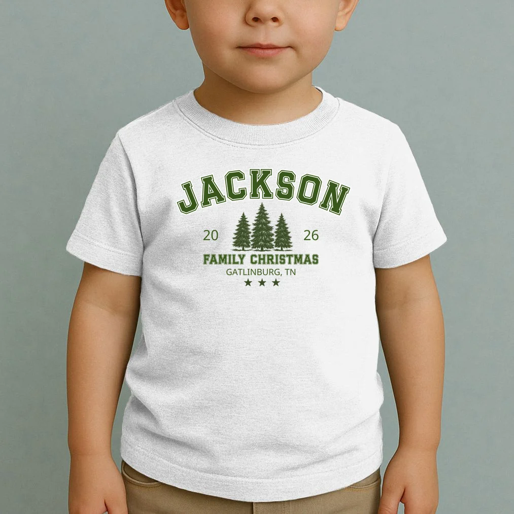 Custom Personalized Family Christmas Name Toddler T-Shirt - Front 1