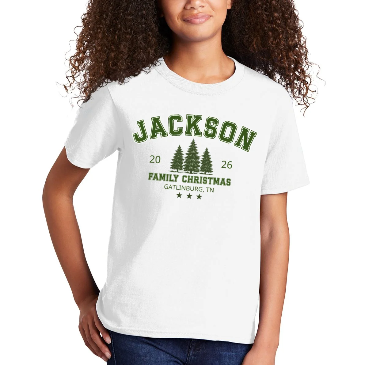 Custom Personalized Family Christmas Name Kids T-Shirt - Front 1