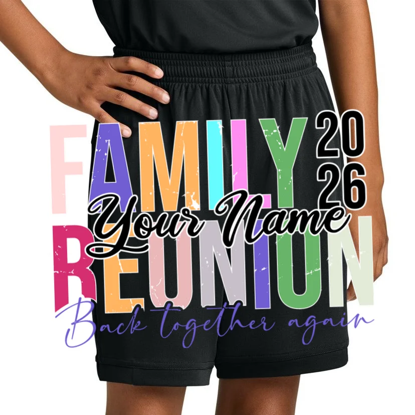 Custom Personalized FAMILY REUNION 2026 Your Name Back together again Kids Shorts - Front 1