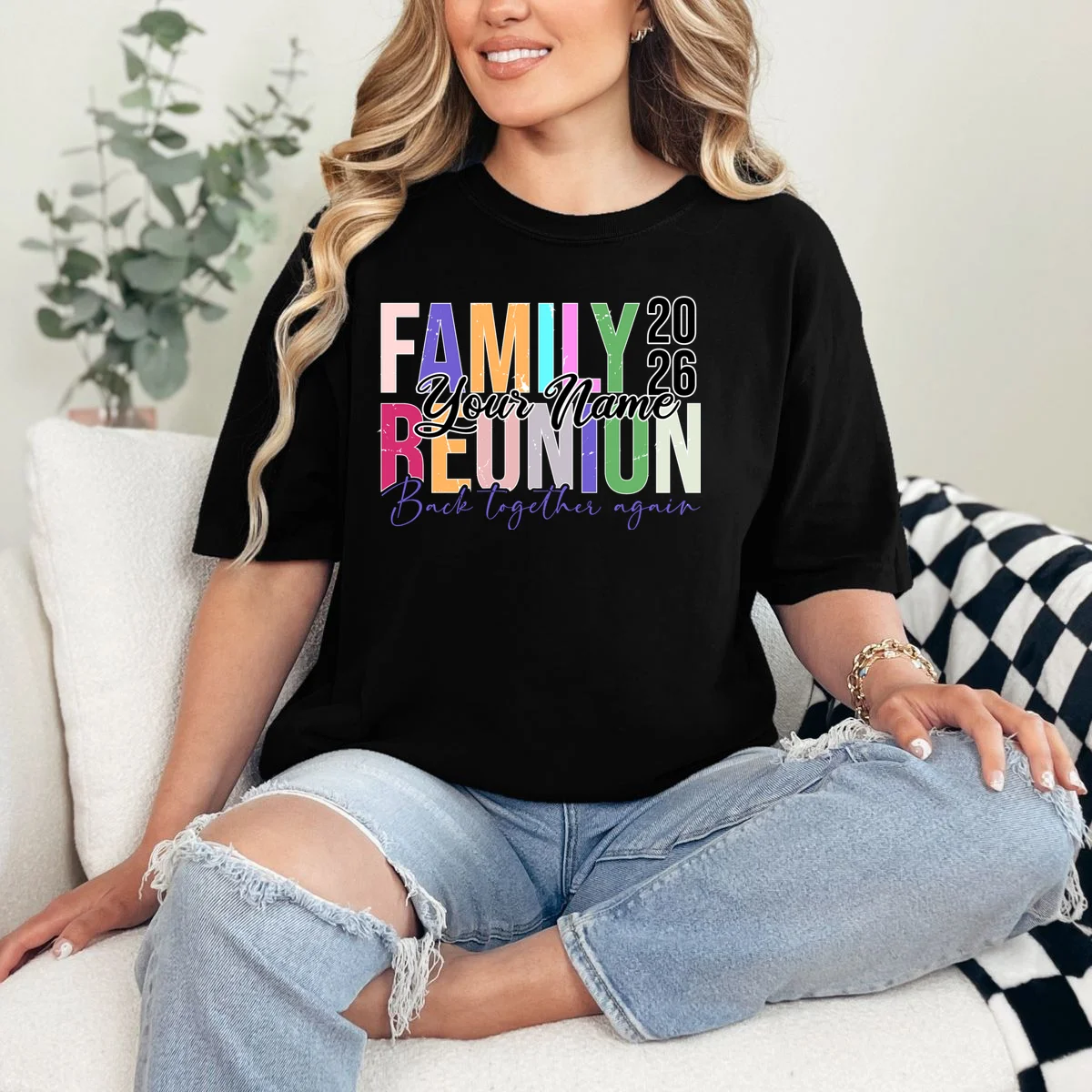 Custom Personalized FAMILY REUNION 2026 Your Name Back together again T-Shirt - Front 1