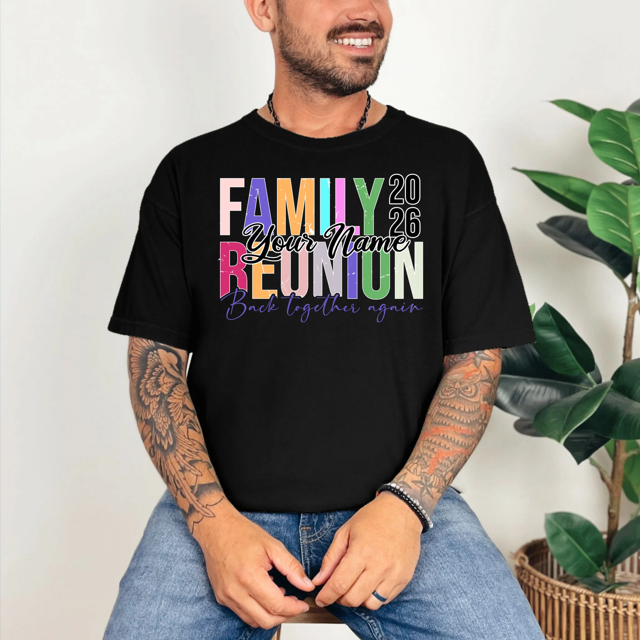 Custom Personalized FAMILY REUNION 2026 Your Name Back together again T-Shirt - Front 2