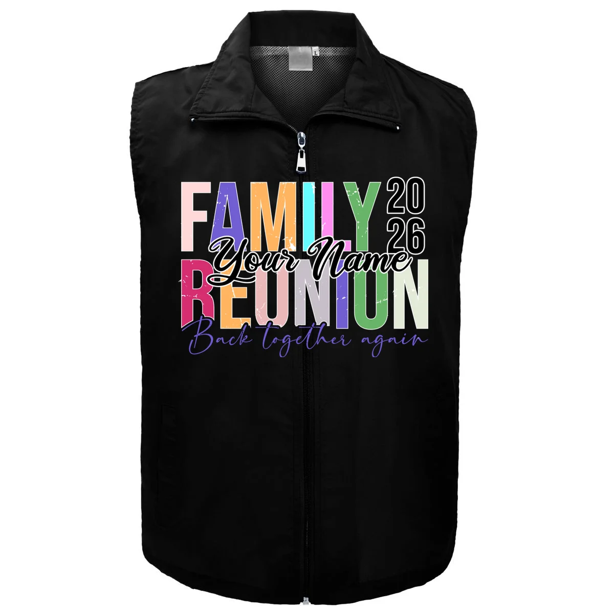 Custom Personalized FAMILY REUNION 2026 Your Name Back together again Men's Vest - Front