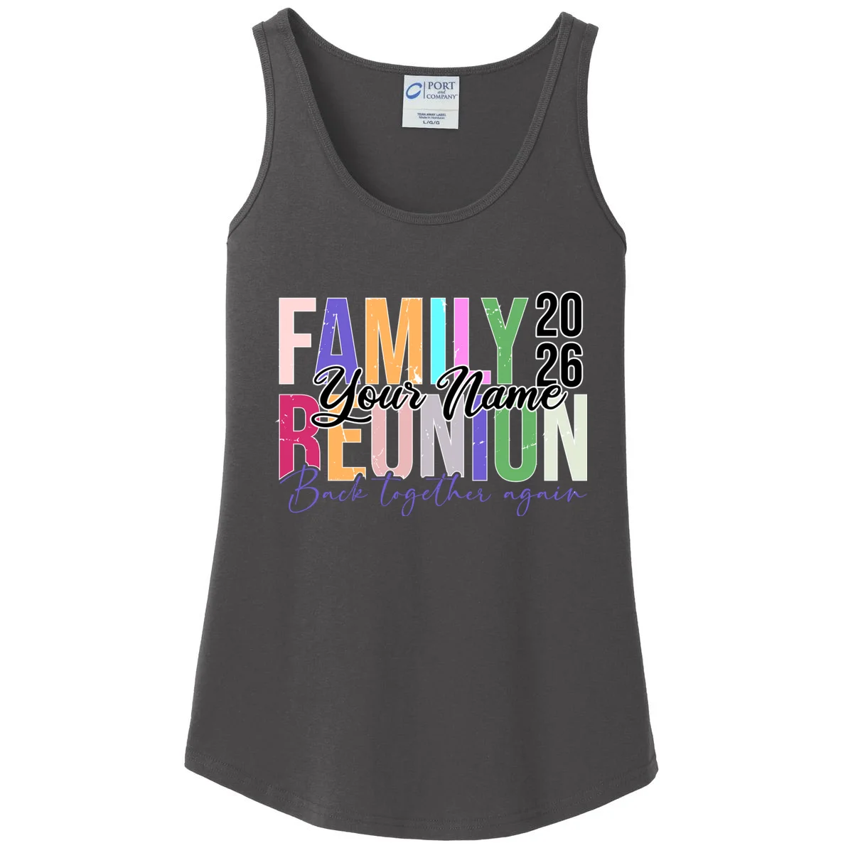 Custom Personalized FAMILY REUNION 2026 Your Name Back together again Women's Tank Top - Front