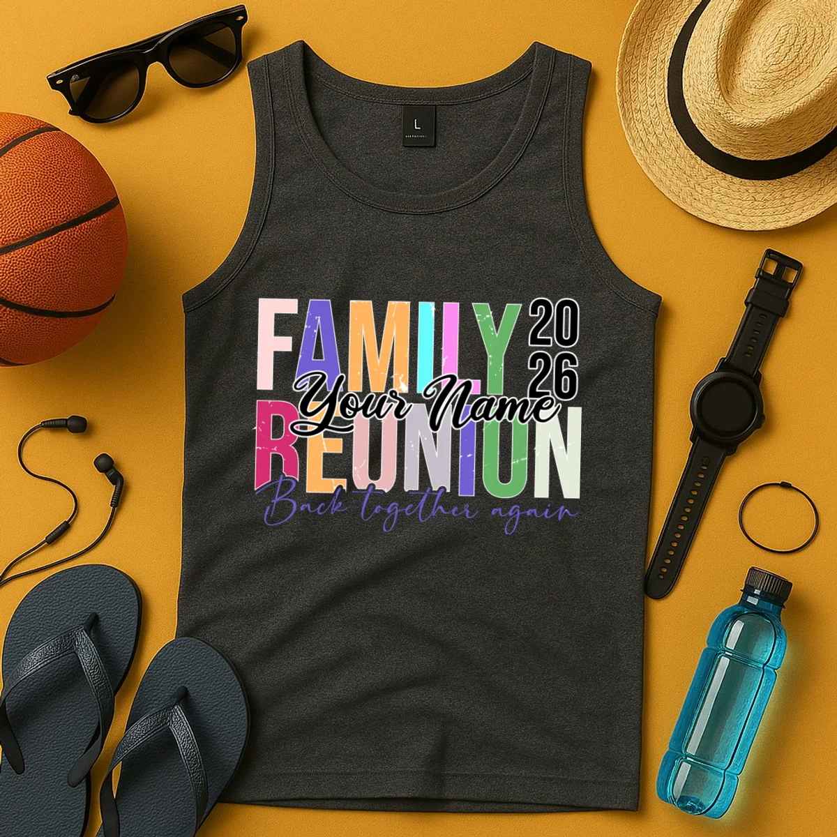 Custom Personalized FAMILY REUNION 2026 Your Name Back together again Tank Top - Front 3