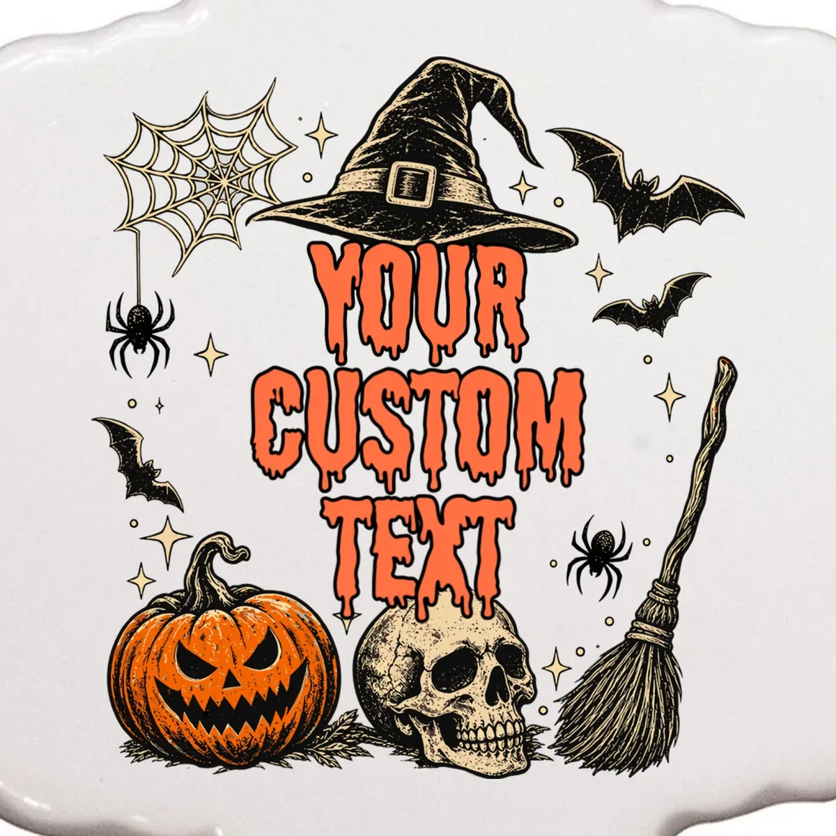 Custom Personalized Halloween Ornament - Front - Close-up