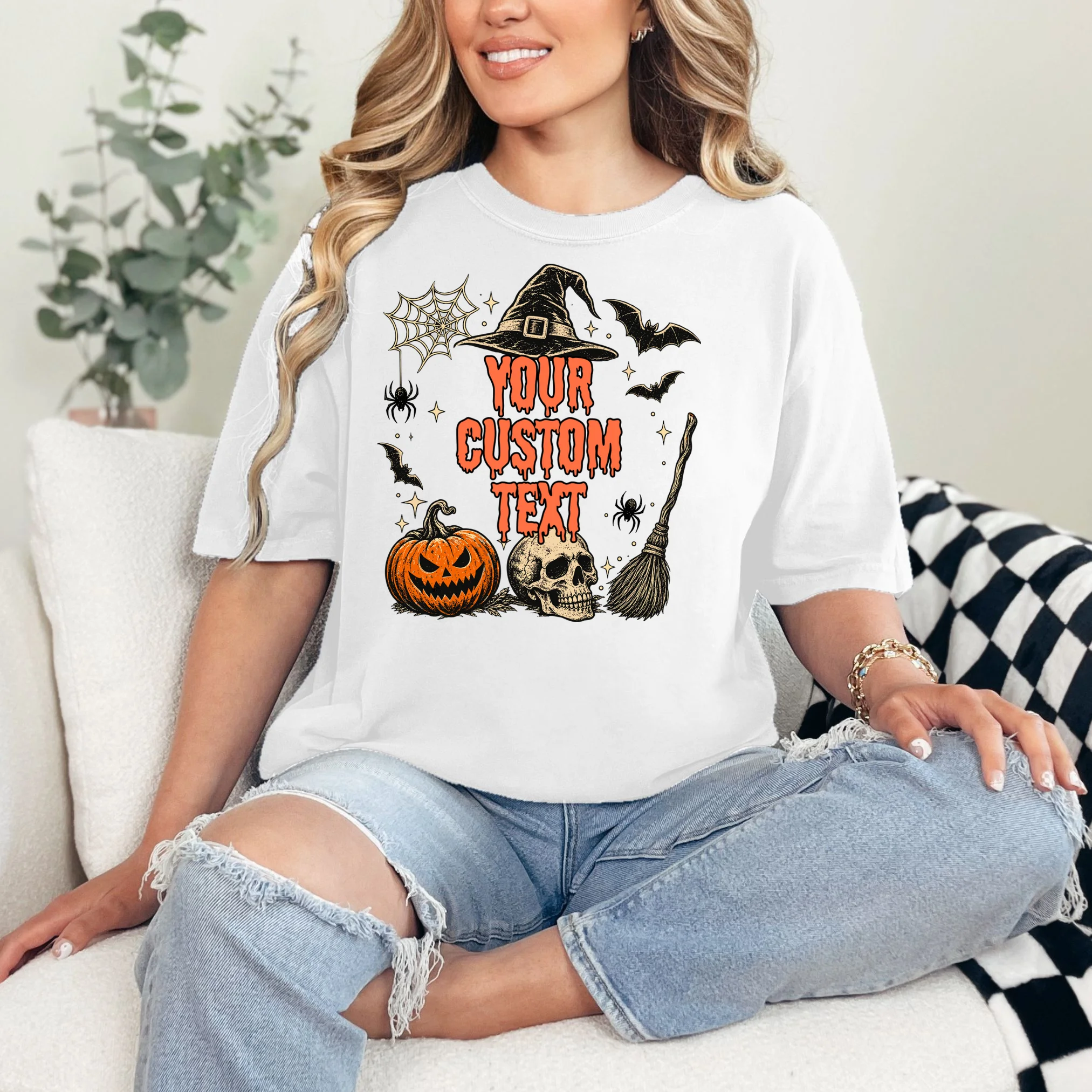 Custom Personalized Halloween Comfort Colors Unisex T-Shirt - Front 1