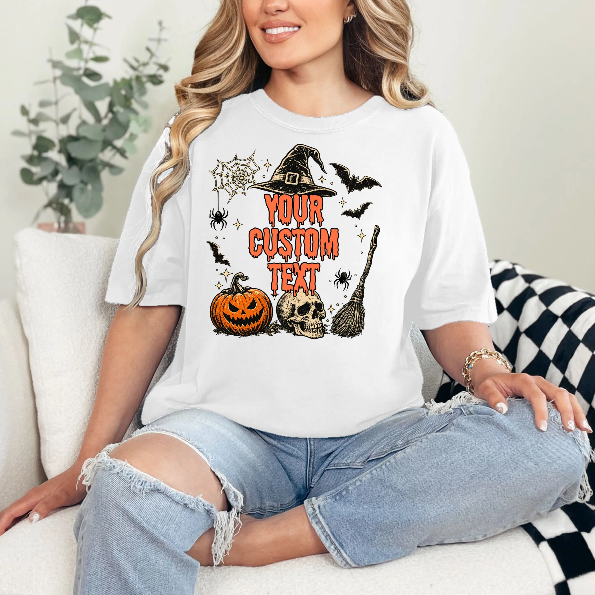 Custom Personalized Halloween Comfort Colors Unisex T-Shirt - Front 1