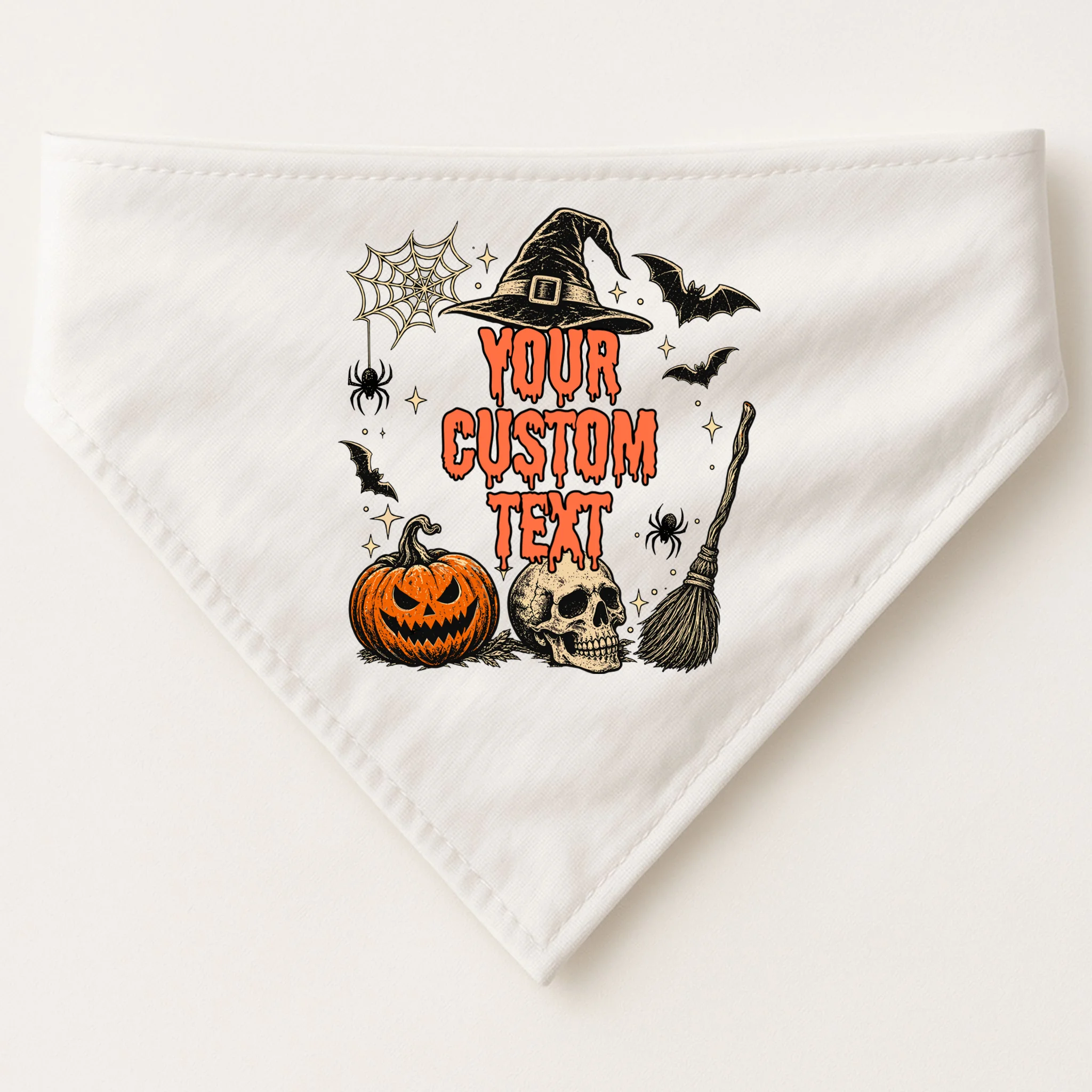 Custom Personalized Halloween Dog Bandana - Front