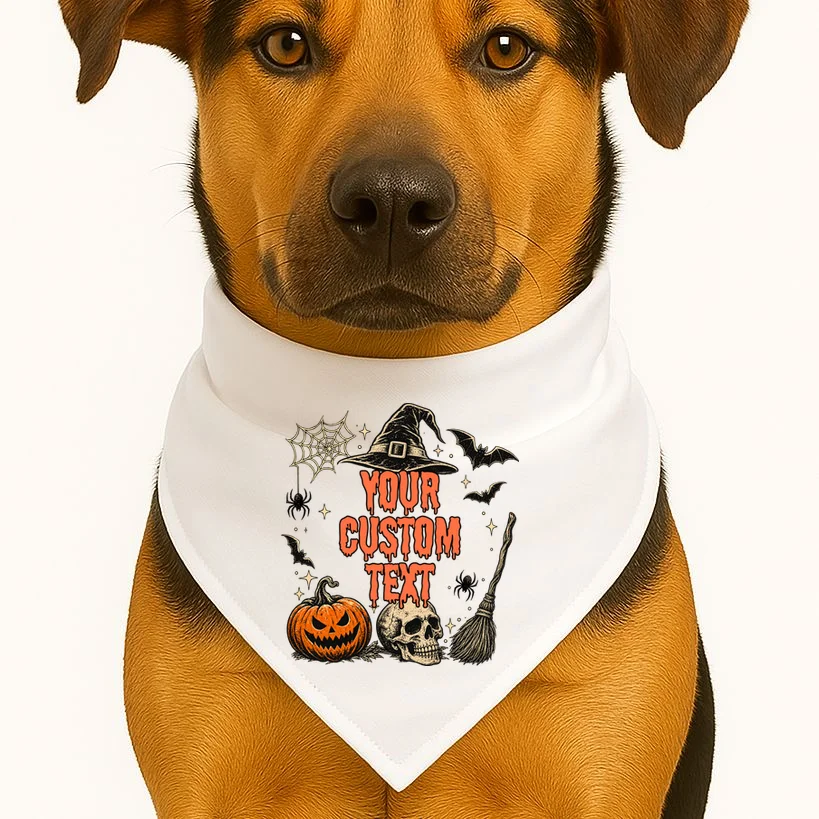 Custom Personalized Halloween Dog Bandana - Front 1