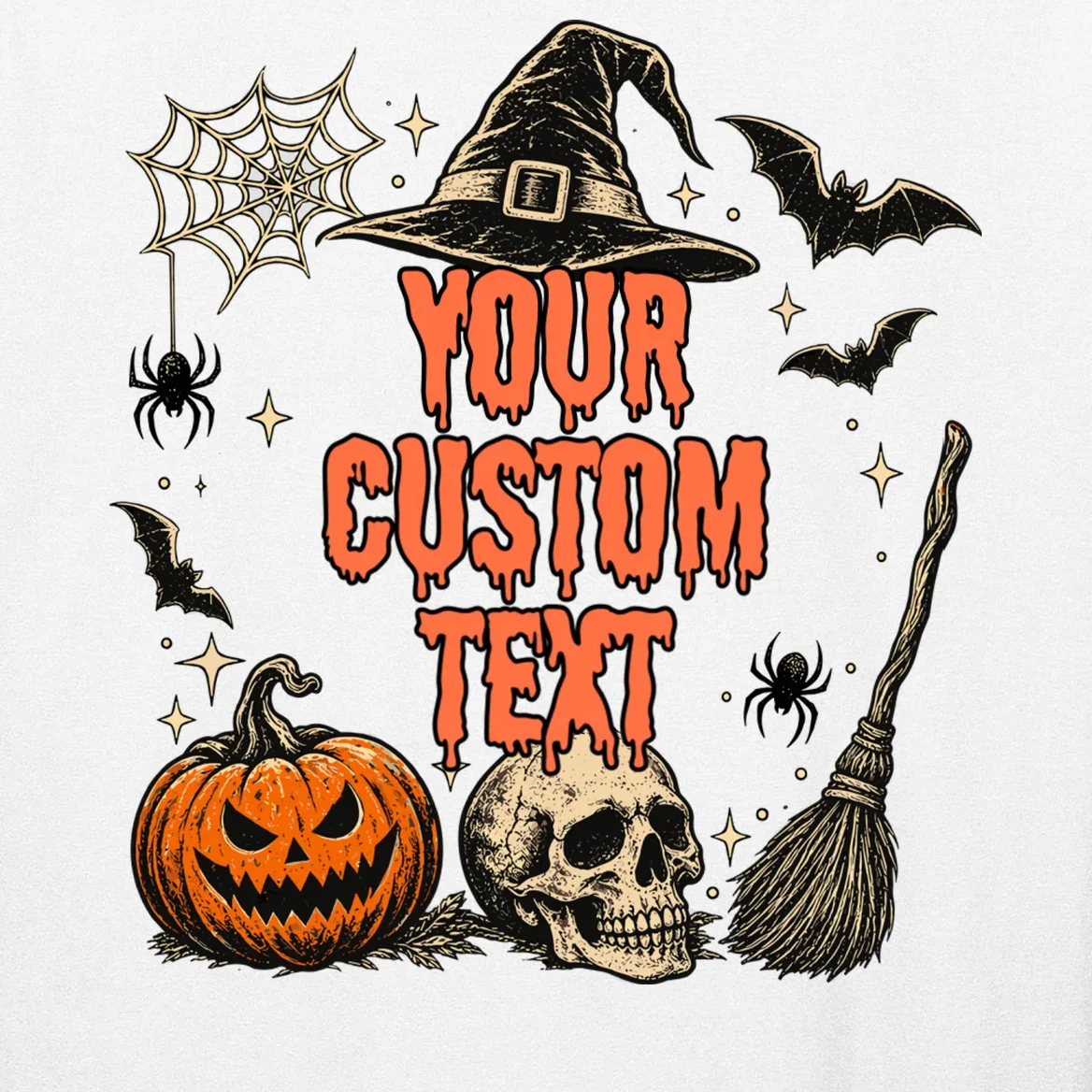 Custom Personalized Halloween Men's Long Sleeve Shirt - Front - Close-up