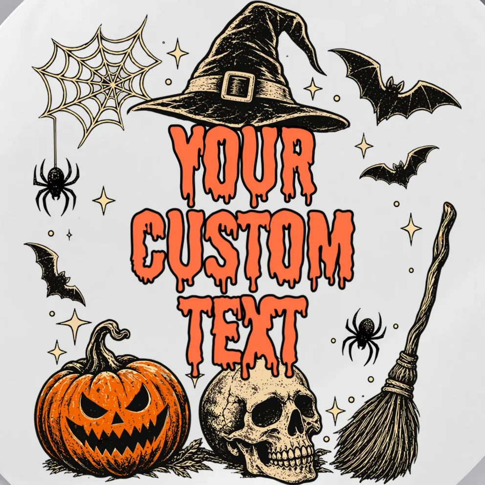 Custom Personalized Halloween Button - Front - Close-up