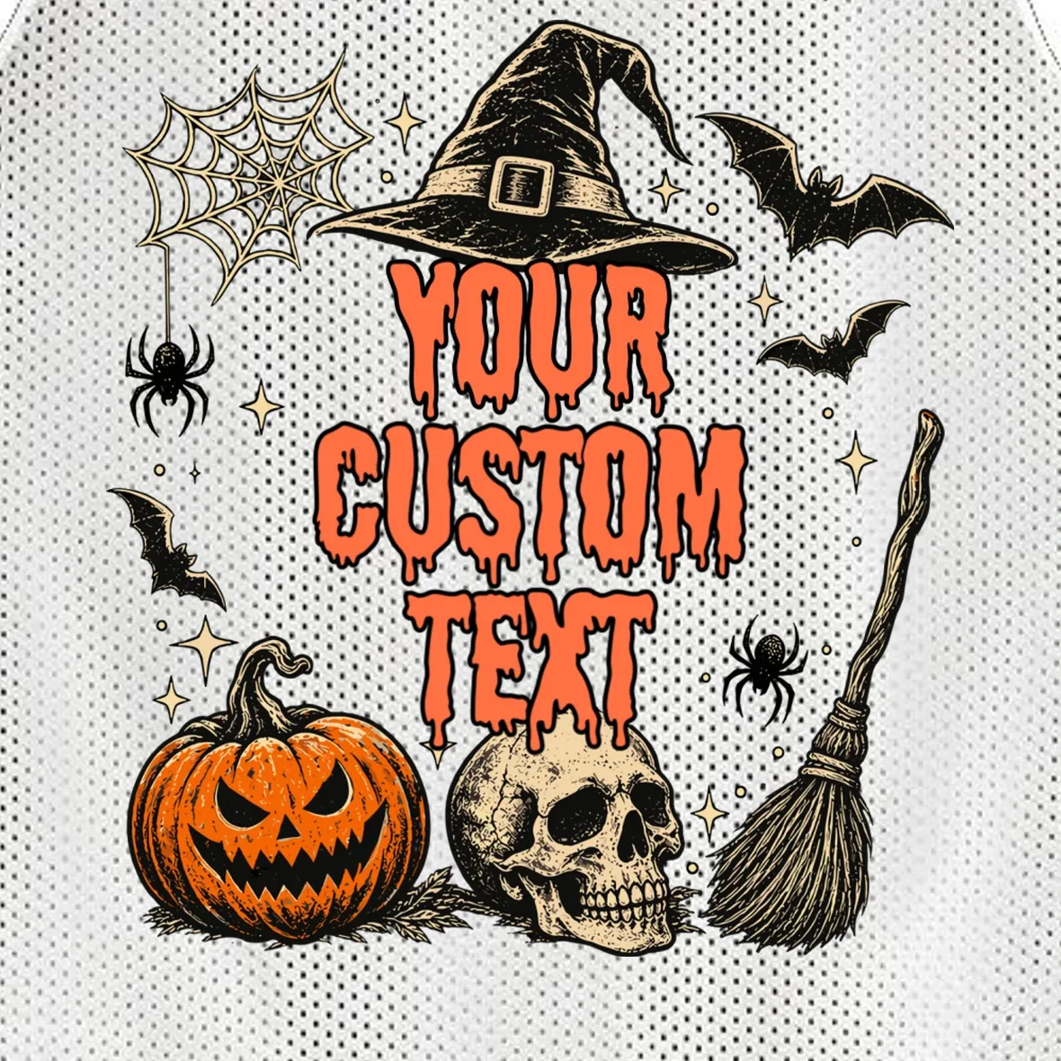 Custom Personalized Halloween Men's Basketball Jersey - Front - Close-up