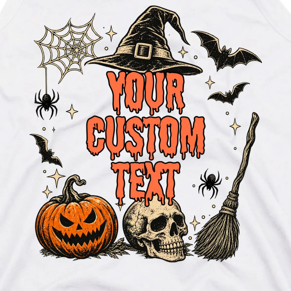 Custom Personalized Halloween Men's Tank Top - Front - Close-up